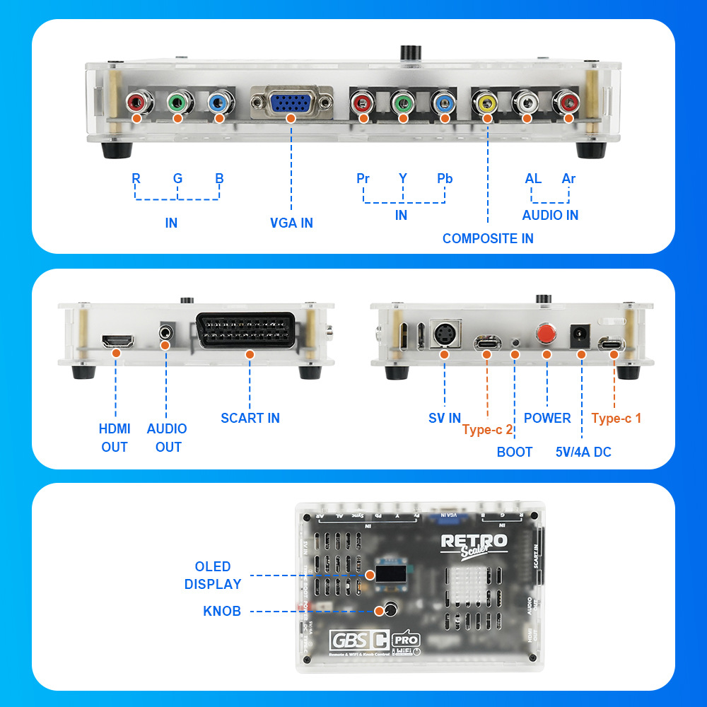 NEW Retro game GBSC Pro GBS Co - Scart To Hdmi recension och pris