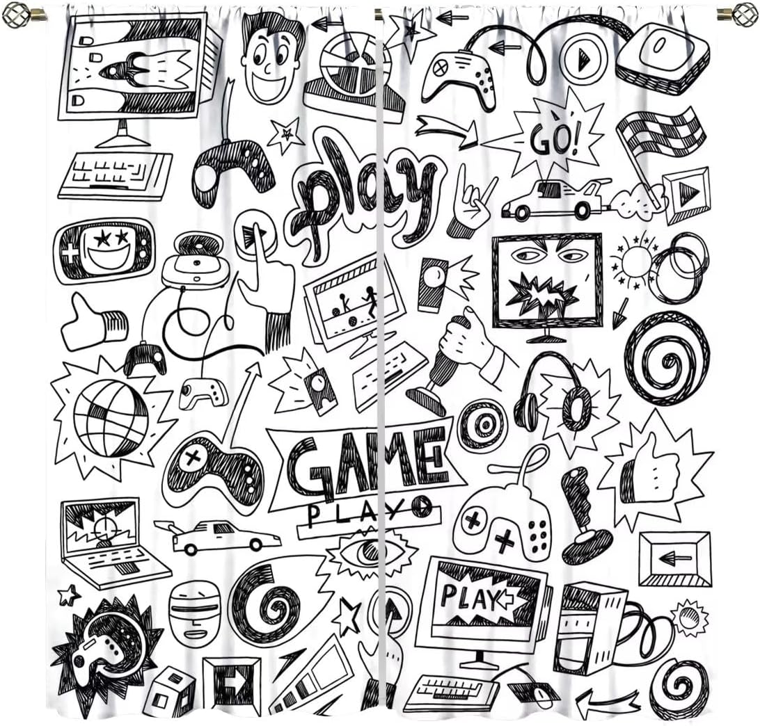 Gaming Video Game Curtain Deco - Retro Gaming Youtube recension och pris